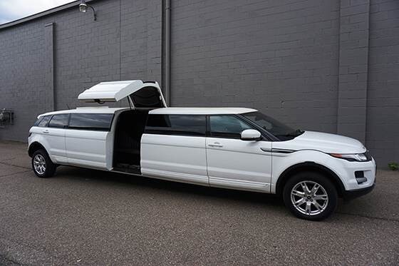 white Stretch limo exterior