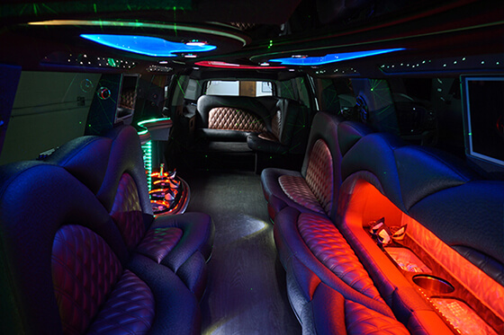 Limousine vans with customized interiors